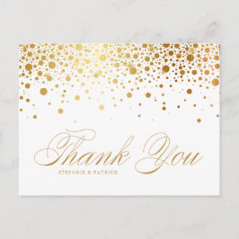 Faux Gold Foil Confetti bruiloft Bedankt Briefkaart
