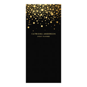 Faux Gold Foil Confetti Business Rack Kaart Zwar