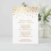 Faux Gold Foil Confetti Elegant Accommodatie Auto Informatiekaartje (Staand voorkant)