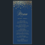 Faux Gold Foil Confetti Elegant Blue Menu Kaart<br><div class="desc">trouwmenukaart met faux Gold folie confetti. Dit is een deel van een trouwsuite. Andere kleuren en overeenkomende objecten zijn beschikbaar. Er zal geen echte gouden folie zijn,  oftewel goudfolie.</div>