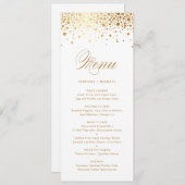 Faux Gold Foil Confetti Elegant Menu Kaart (Voorkant / Achterkant)