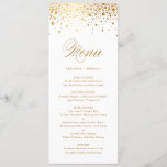 Faux Gold Foil Confetti Elegant Menu Kaart<br><div class="desc">Dit is een onderdeel van een trouwsuite. Overeenkomende objecten zijn beschikbaar.</div>