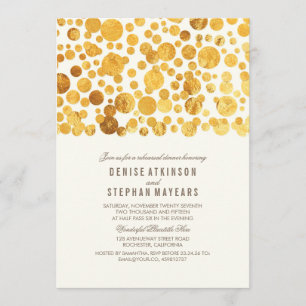Faux Gold Foil Confetti Elegant Rehearsal Dinner Kaart