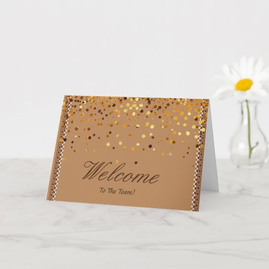 Faux Gold Foil Confetti Elegant Sparkels Welkom Kaart (Kleine Plant)
