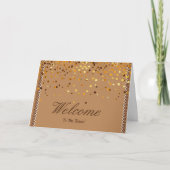 Faux Gold Foil Confetti Elegant Sparkels Welkom Kaart (Voorkant)