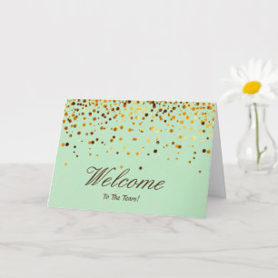 Faux Gold Foil Confetti Elegant Sparkels Welkom Kaart