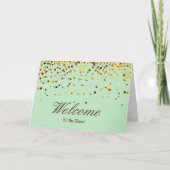 Faux Gold Foil Confetti Elegant Sparkels Welkom Kaart (Voorkant)