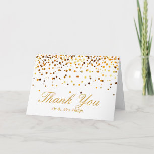 Faux Gold Foil Confetti Elegant Sparkles Bedankt
