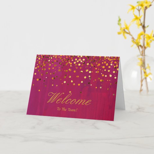 Faux Gold Foil Confetti Elegant Sparkles Welkom C Kaart (Gele Bloem)
