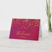 Faux Gold Foil Confetti Elegant Sparkles Welkom C Kaart (Voorkant)