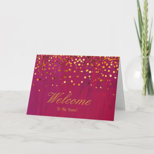 Faux Gold Foil Confetti Elegant Sparkles Welkom C Kaart (Voorkant)