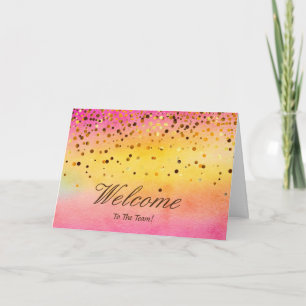 Faux Gold Foil Confetti Elegant Sparkles Welkom C Kaart