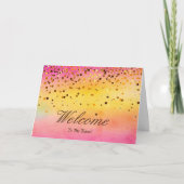 Faux Gold Foil Confetti Elegant Sparkles Welkom C Kaart (Voorkant)