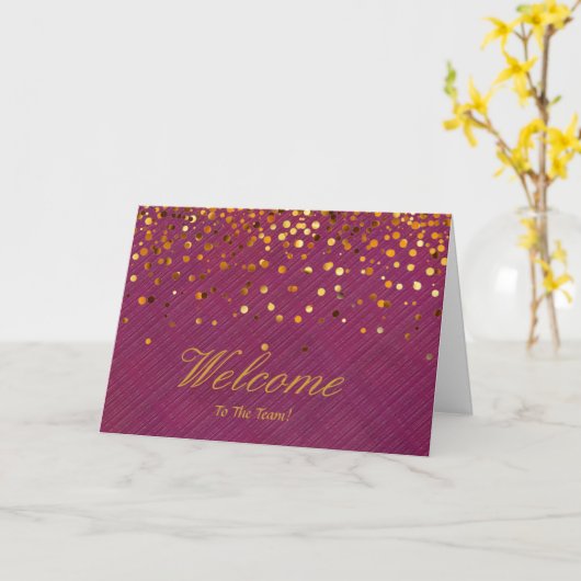 Faux Gold Foil Confetti Elegant Sparkles Welkom C Kaart (Gele Bloem)