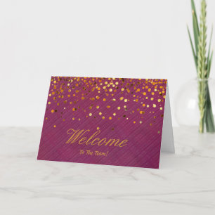 Faux Gold Foil Confetti Elegant Sparkles Welkom C Kaart