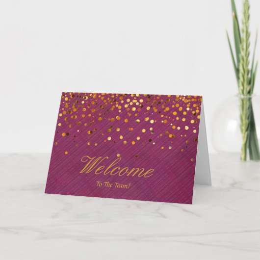Faux Gold Foil Confetti Elegant Sparkles Welkom C Kaart (Voorkant)