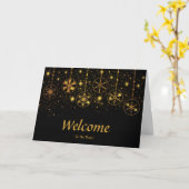 Faux Gold Foil Confetti Elegant Sparkles Welkom C Kaart (Gele Bloem)