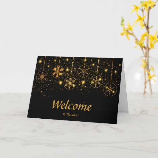 Faux Gold Foil Confetti Elegant Sparkles Welkom C Kaart (Gele Bloem)