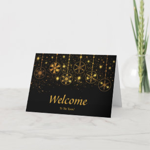 Faux Gold Foil Confetti Elegant Sparkles Welkom C Kaart