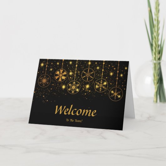 Faux Gold Foil Confetti Elegant Sparkles Welkom C Kaart (Voorkant)