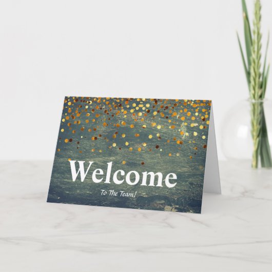 Faux Gold Foil Confetti Elegant Sparkles Welkom C Kaart (Voorkant)