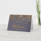 Faux Gold Foil Confetti Elegant Sparkles Welkom C Kaart (Voorkant)