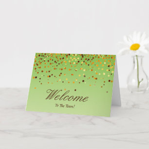 Faux Gold Foil Confetti Elegant Sparkles Welkom Kaart