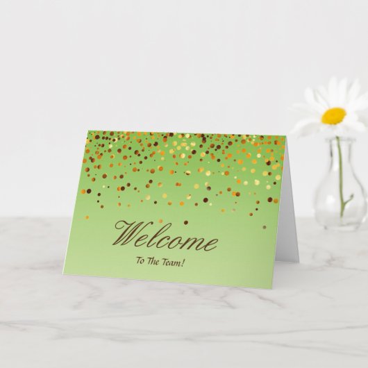 Faux Gold Foil Confetti Elegant Sparkles Welkom Kaart (Kleine Plant)