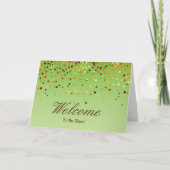 Faux Gold Foil Confetti Elegant Sparkles Welkom Kaart (Voorkant)