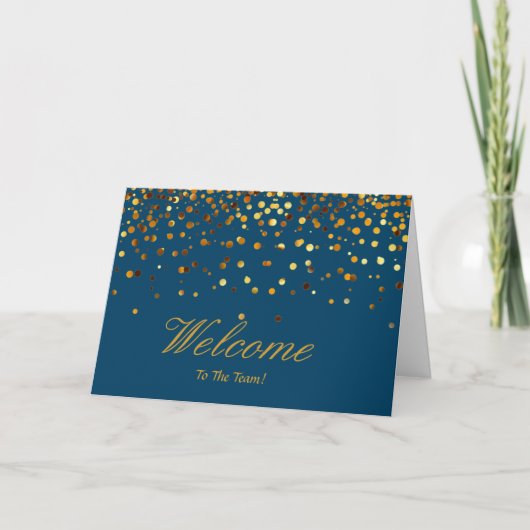 Faux Gold Foil Confetti Elegant Sparkles Welkom Kaart (Voorkant)