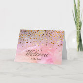 Faux Gold Foil Confetti Elegant Sparkles Welkom Kaart (Voorkant)