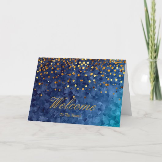 Faux Gold Foil Confetti Elegant Sparkles Welkom Kaart (Voorkant)