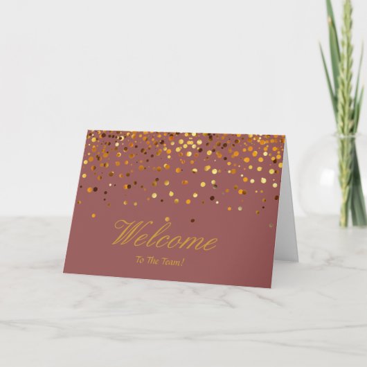 Faux Gold Foil Confetti Elegant Sparkles Welkom Kaart (Voorkant)