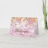 Faux Gold Foil Confetti Elegant Sparkles Welkom Kaart (Voorkant)
