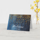 Faux Gold Foil Confetti Elegant Sparkles Welkom Kaart (Gele Bloem)