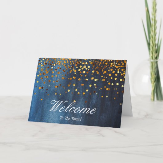 Faux Gold Foil Confetti Elegant Sparkles Welkom Kaart (Voorkant)