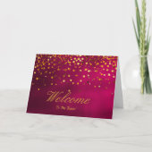 Faux Gold Foil Confetti Elegant Sparkles Welkom Kaart (Voorkant)
