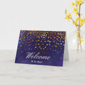 Faux Gold Foil Confetti Elegant Sparkles Welkom Kaart (Gele Bloem)