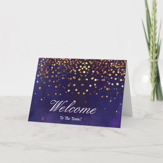 Faux Gold Foil Confetti Elegant Sparkles Welkom Kaart (Voorkant)