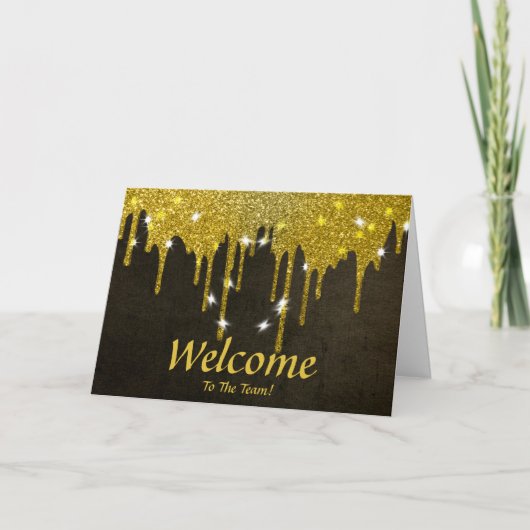 Faux Gold Foil Confetti Elegant Sparkles Welkom Kaart (Voorkant)