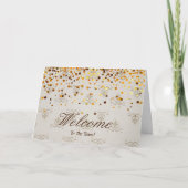 Faux Gold Foil Confetti Elegant Sparkles Welkom Kaart (Voorkant)