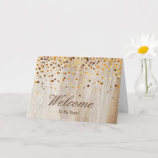 Faux Gold Foil Confetti Elegant Sparkles Welkom Kaart (Kleine Plant)