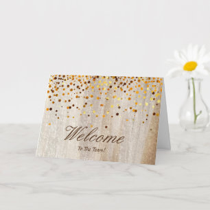 Faux Gold Foil Confetti Elegant Sparkles Welkom Kaart