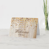 Faux Gold Foil Confetti Elegant Sparkles Welkom Kaart (Voorkant)