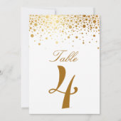 Faux Gold Foil Confetti Elegant Table Number Card Kaart (Achterkant)