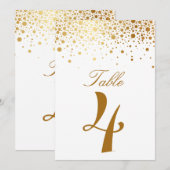 Faux Gold Foil Confetti Elegant Table Number Card Kaart (Voorkant / Achterkant)