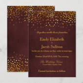 Faux Gold Foil Confetti Elegant Wedding Save the D Date (Voorkant / Achterkant)