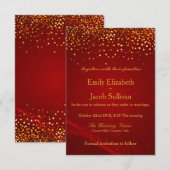Faux Gold Foil Confetti Elegant Wedding Save the D Date (Voorkant / Achterkant)