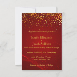 Faux Gold Foil Confetti Elegant Wedding Save the D Date