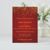 Faux Gold Foil Confetti Elegant Wedding Save the D Save The Date (Staand voorkant)